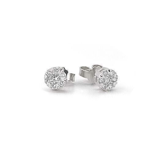 Flora diamant ørestikker i 14 kt hvidguld fra Nuran med 0,34–1,14 ct diamanter
